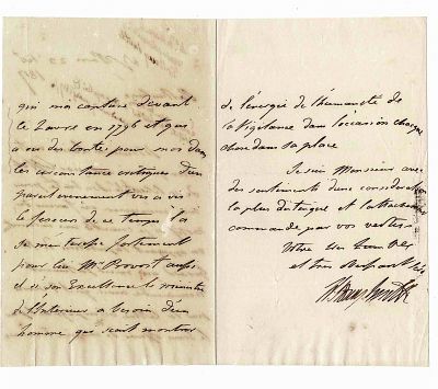 HISTORY - SMITH William Sydney (1764 - 1840) - Autograph letter signed