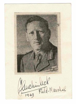 HISTORY - AUCHINLECK Claude John Eyre (1884 - 1981) - Signed printed photograph
