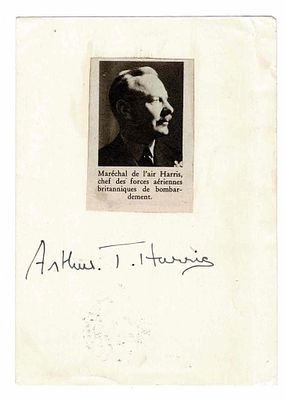 HISTORY - HARRIS Arthur Travers (1892 - 1984) - Signed printed photograph