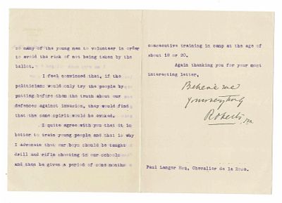 HISTORY - ROBERTS Frederick (1832 - 1914) - Typed letters signed