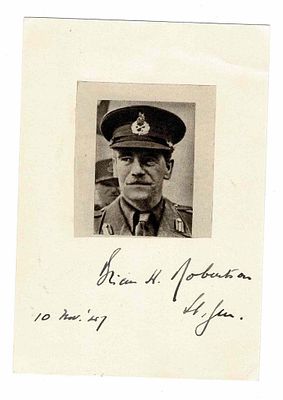 HISTORY - ROBERTSON Brian W. (1896 - 1974) - Signed printed photograph