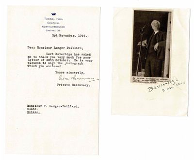 HISTORY - BEVERIDGE William Henry (1879 - 1963) - Signed printed photograph