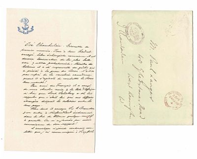 HISTORY - CHAMBERLAIN Joseph (1836 - 1914) - Handwritten envelope