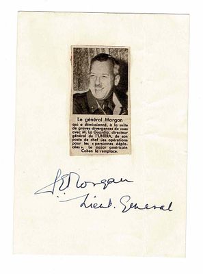 HISTORY - MORGAN Frederick (1894 - 1967) - Signed printed photograph