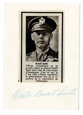 HISTORY - BEDELL SMITH Walter (1895 - 1961) - Signed printed photograph