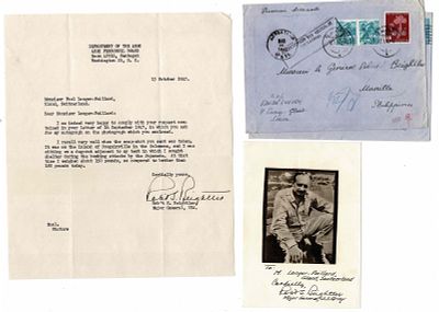 HISTORY - BEIGHTLER Robert S. (1892 - 1978) - Typed letter signed ; Photograph with autograph dedication signed