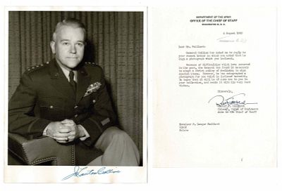 HISTORY - COLLINS Joseph Lawton (1886 - 1987) - Signed printed photograph