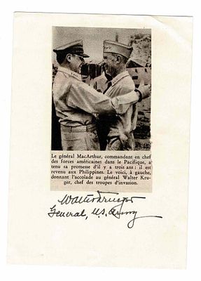 HISTORY - KRUGER Walter (1921 - 2001) - Signed printed photograph
