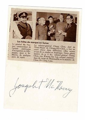 HISTORY - MC NARNEY Joseph Taggart (1893 - 1972) - Signed printed photograph