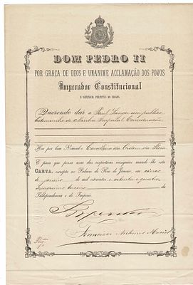 HISTORY - DOM PEDRO II (1825 - 1891) - Document signed