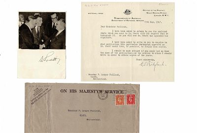 HISTORY - EVATT Herbert Vere (1894 - 1965) - Signed printed photograph