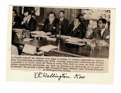 HISTORY - KOO Wellington (1887 - 1985) - Signed printed photograph