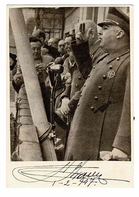 HISTORY - FRANCO Francisco (1892 - 1975) - Signed printed photograph