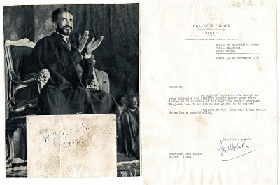 HISTORY - HAILE SELASSIE I Tafari Makkonen (1892 - 1975) - Signature on card
