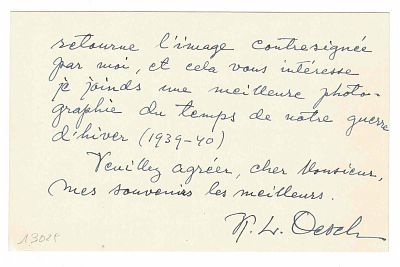 HISTORY - OESCH Karl Lennard (1892 - 1978) - Autograph card signed ; 2 photographs signed