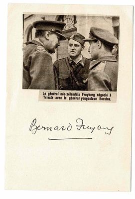 HISTORY - FREYBERG Bernard Cyril (1889 - 1963) - Signed printed photograph