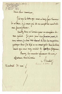 LITERATURE - ANCELOT Jean-François (1794 - 1854) - Autograph letter signed