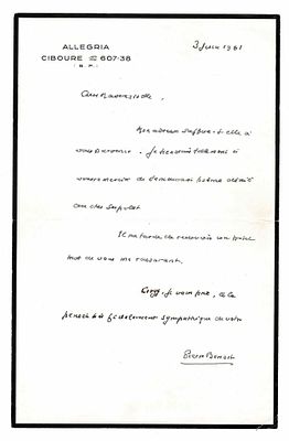 LITERATURE - BENOIT Pierre (1886 - 1962) - Autograph letter signed