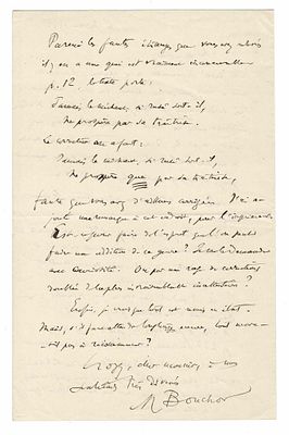 LITERATURE - BOUCHOR Maurice (1855 - 1929) - Autograph letter signed