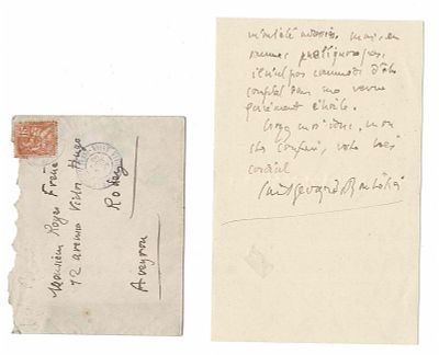 LITERATURE - BOUHELIER Stéphane dit Saint-Georges de (1876 - 1947) - Autograph letter signed