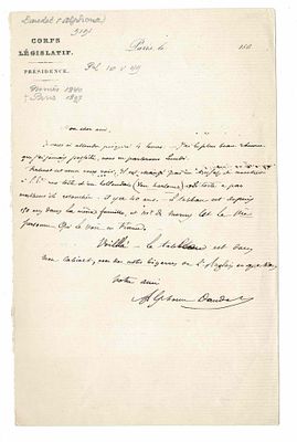 LITERATURE - DAUDET Alphonse (1840 - 1897) - Autograph letter signed