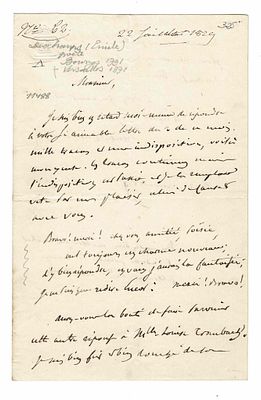 LITERATURE - DESCHAMPS Emile (1791 - 1871) - Autograph letter signed