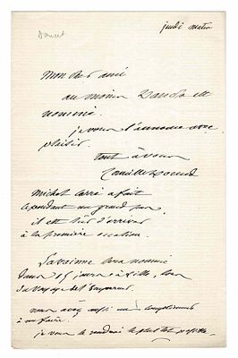 LITERATURE - DOUCET Camille (1812 - 1895) - Autograph letters signed