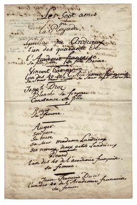 LITERATURE - DUCIS Jean-François (1733 - 1816) - Autograph document