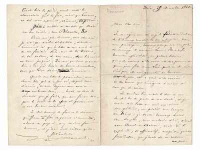 LITERATURE - DUMANOIR Philippe François PINEL dit (1806 - 1865) - Autograph letter signed