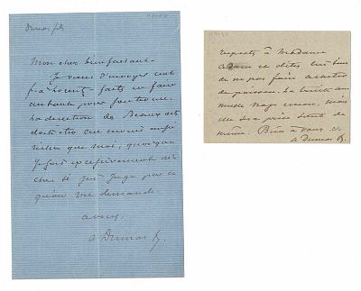 LITERATURE - DUMAS Alexandre fils (1824 - 1895) - Autograph letters signed