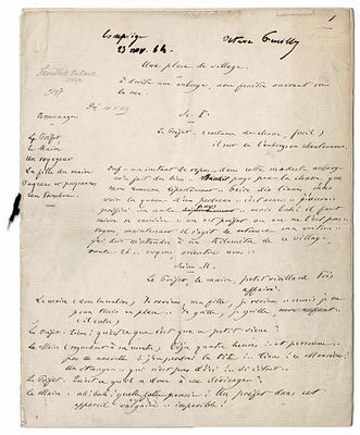 LITERATURE - FEUILLET Octave (1821 - 1890) - Manuscript