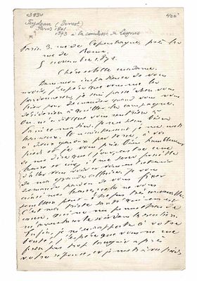 LITERATURE - FEYDEAU Ernest (1801 - 1873) - Autograph letter signed