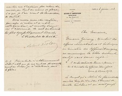 LITERATURE - FLERS Robert de (1872 - 1927) - Autograph letter signed