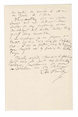 LITERATURE - FRANCK Adolphe (1809 - 1893) - Autograph letter signed