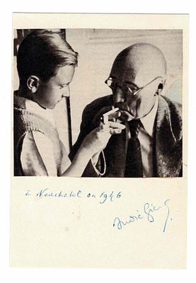 LITERATURE - GIDE André (1869 - 1951) - Signed printed photograph