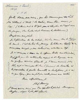 LITERATURE - HERVIEU Paul (1857 - 1915) - Autograph letter signed