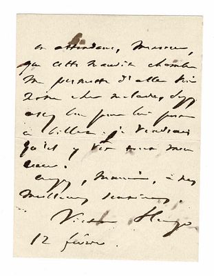 LITERATURE - HUGO Victor (1802 - 1885) - Autograph letter signed