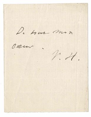 LITERATURE - HUGO Victor (1802 - 1885) - Autograph page signed