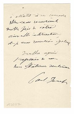 LITERATURE - JANET Paul (1923 - 1899) - Autograph letter signed