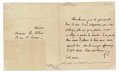 LITERATURE - LAMENNAIS Robert de (1782 - 1854) - Autograph letter signed