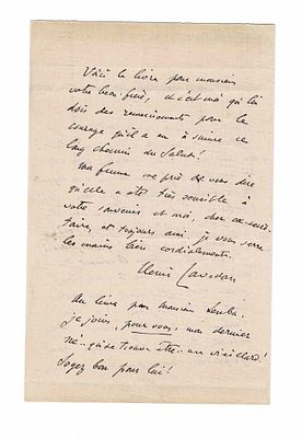 LITERATURE - LAVEDAN Henri (1859 - 1940) - Autograph letter signed