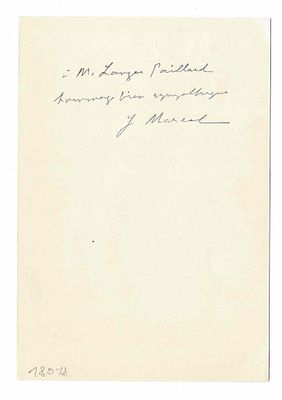 LITERATURE - MARCEL Gabriel (1889 - 1973) - Autograph dedication signed