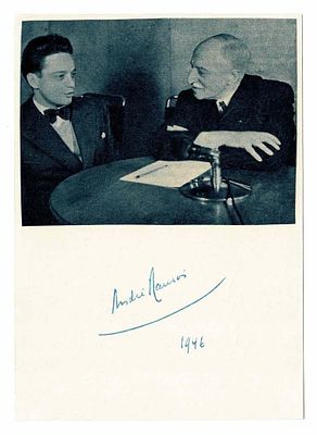 LITERATURE - MAUROIS André (1885 - 1967) - Signed printed photograph