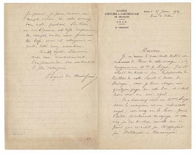 LITERATURE - PACQUET Adolphe Auguste Cyriaque (1889 - 1969) - Autograph letter signed