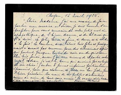 LITERATURE - PITROIS Yvonne (1880 - 1937) - Autograph letter signed