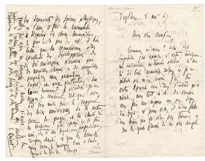 LITERATURE - QUINET Edgar (1803 - 1875) - Autograph letter signed