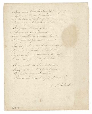 LITERATURE - REBOUL Jean (1796 - 1864) - Poem signed