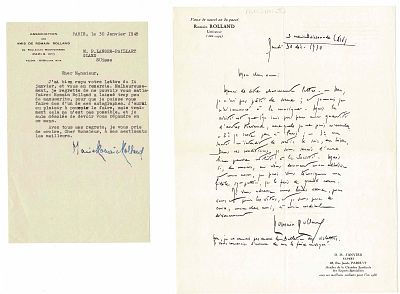 LITERATURE - ROLLAND Romain (1866 - 1944) - Autograph letter signed