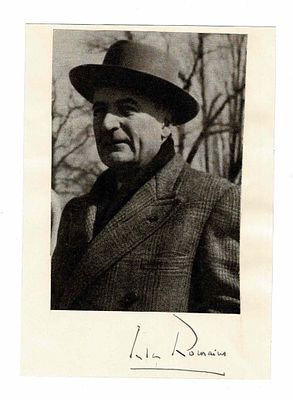 LITERATURE - ROMAINS Jules (1885 - 1972) - Signed printed photograph