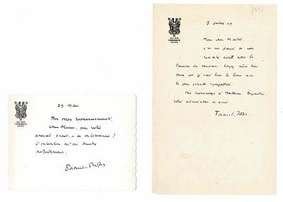 LITERATURE - ROPS Daniel (1901 - 1965) - Autograph letter signed